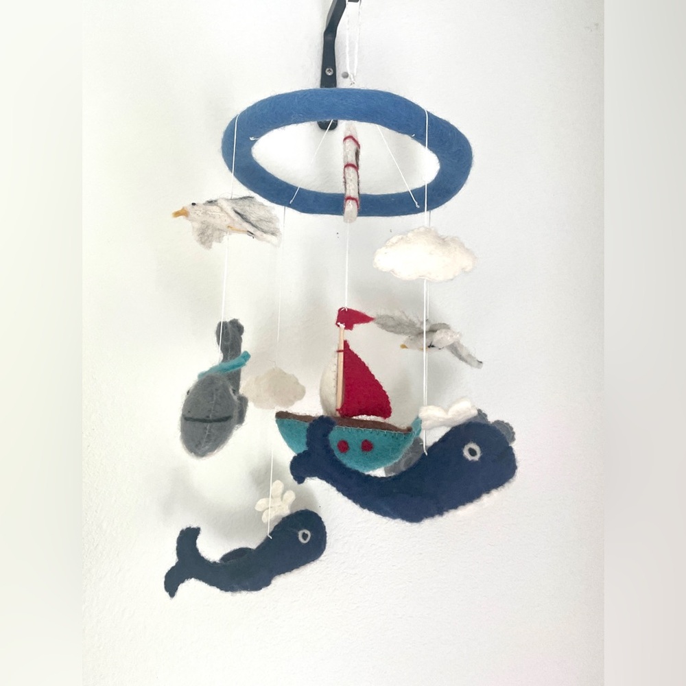 Felted wool mobile